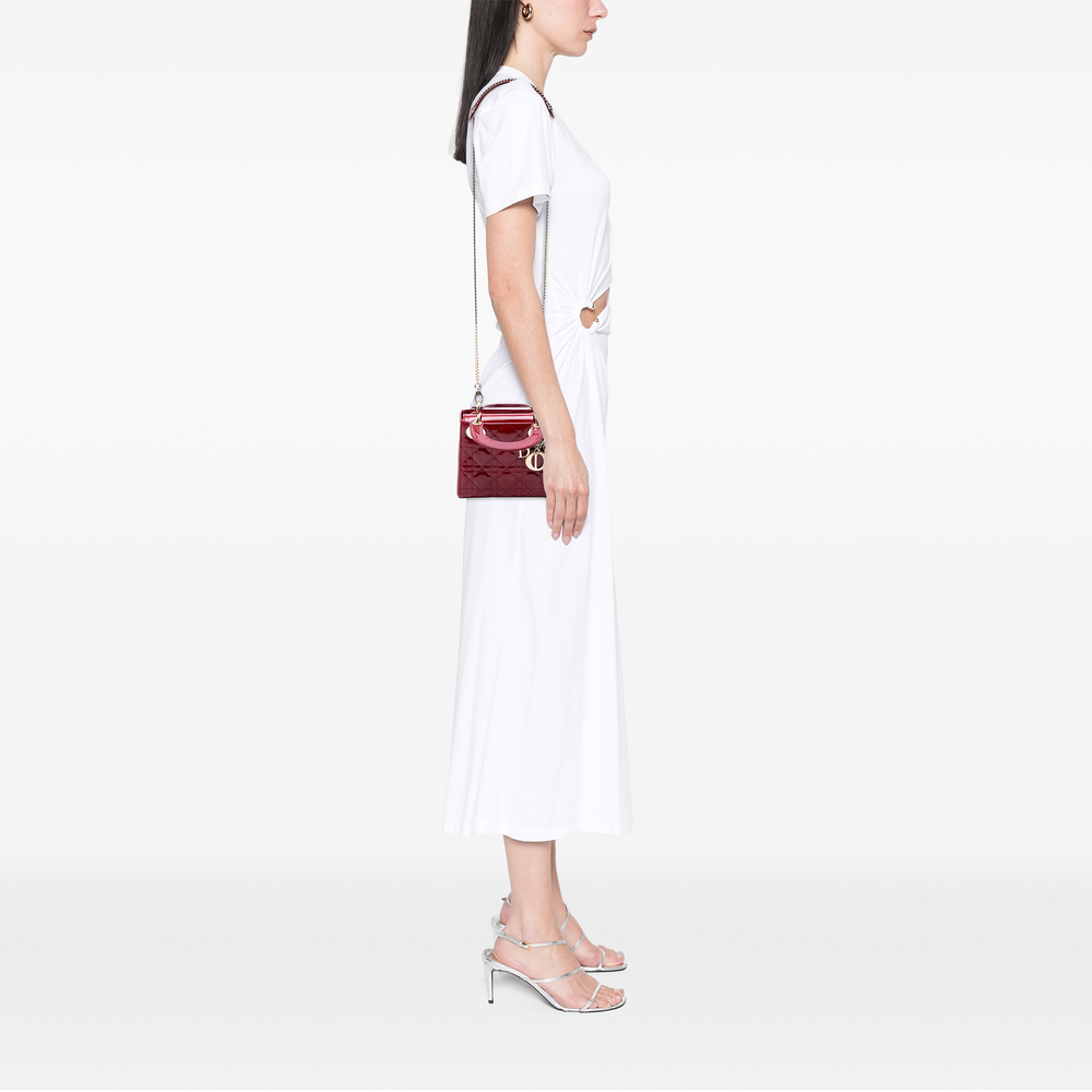 Pre-Loved Dior Mini Patent Cannage Lady Dior - Picture 7 of 8